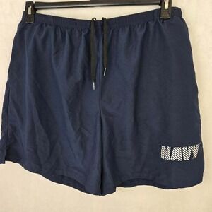 New Balance Men US Navy PT Running Shorts Navy Blue Reflective Logo 2XL Made USA